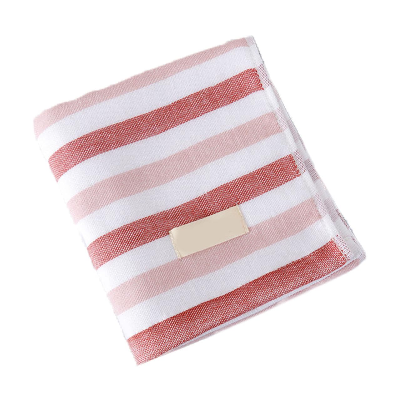 NOLITOY 1Pc Soft Absorbent Pure Cotton Facial Towel Dual Gauze Design Quick Drying Bathroom Towel Lightweight Washable Striped for Daily Use