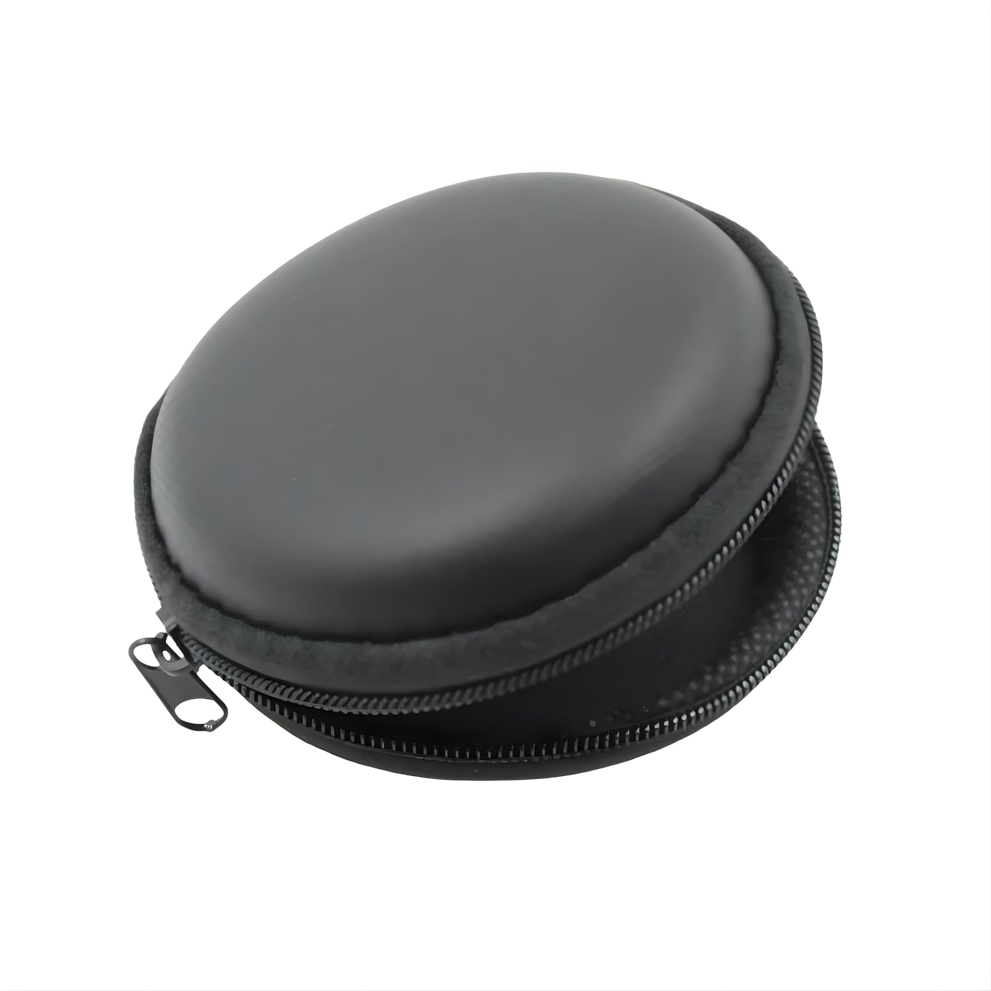 VIREL Earphone Case Pouch Hard Shell Headphone Case & Headphone Cover | Earphones Case for Wired Earphone | Small Black Pouch Bag Organizer for Charger Cables SD Card Pen Drive (Charcoal Black)-image-9