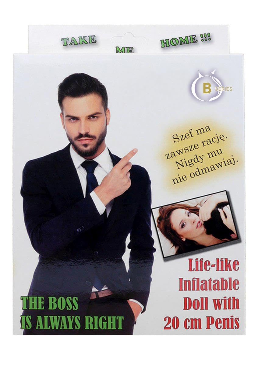BOSS BAMBOLO GONFIABILE MASCHIO BIANCO CAPO