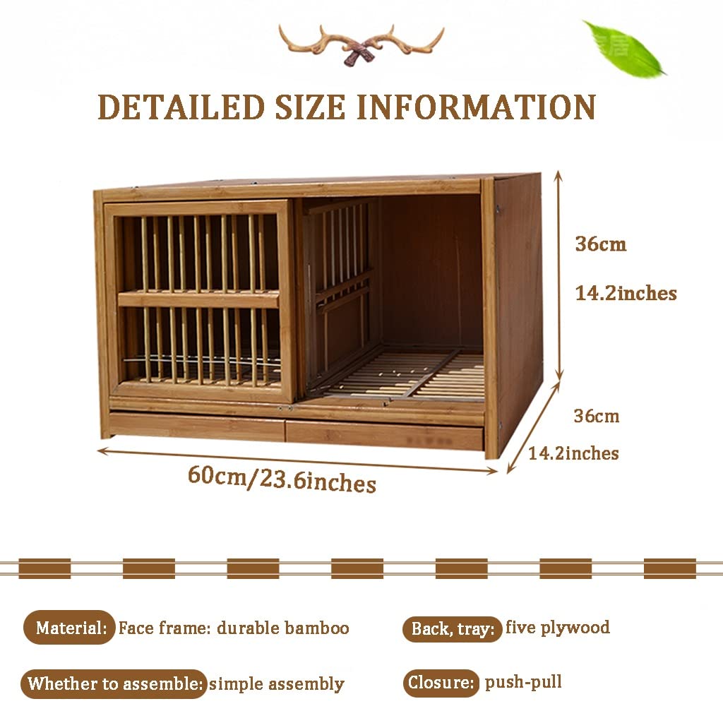 Jaula para pájaros Jaula para palomas con puerta de empuje y tracción, aviario para pájaros y palomas mensajeras, jaula para pájaros de bambú para mascotas, gallinero de granja familiar, caja nido pa