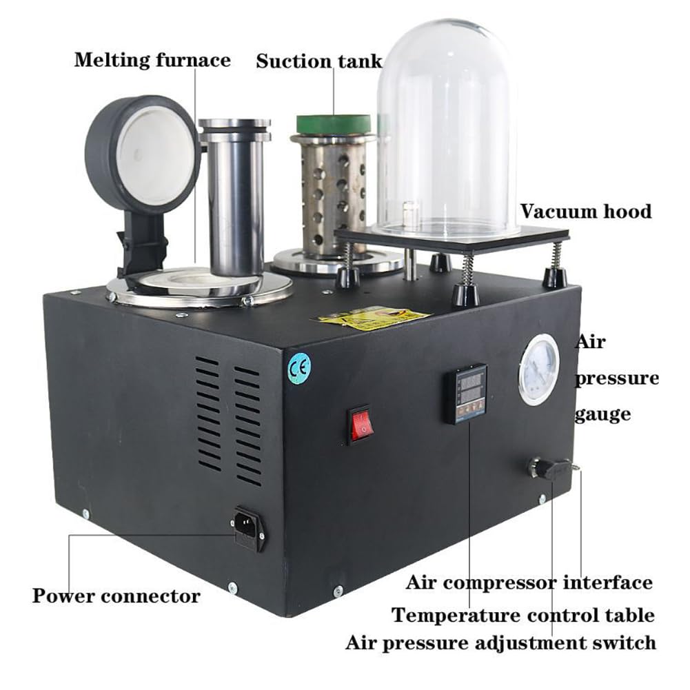 Irfora Machine de coulée de bijoux de 2 kg, affinage à haute température, machine de fusion de moulage sous vide, équipement de moulage multifonctionnel de moulage de plâtre de bijoux