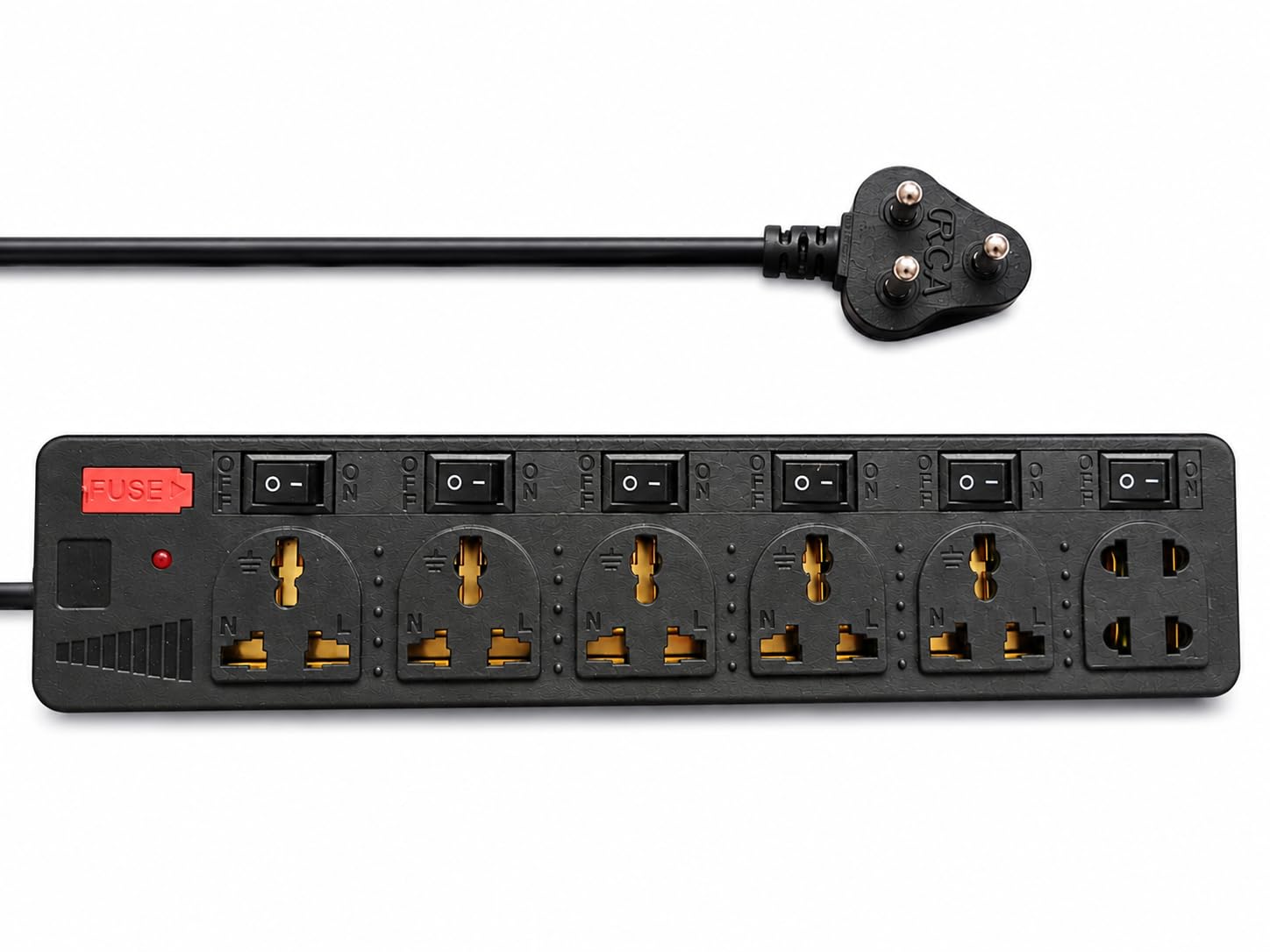 7 Universal Socket Outlet Extension Board 5A with Individual Switches, Universal 3 Pin Sockets, Safety Fuse Protection, Multi Plug Power Strip for Home, Office & Electronics-picture-44