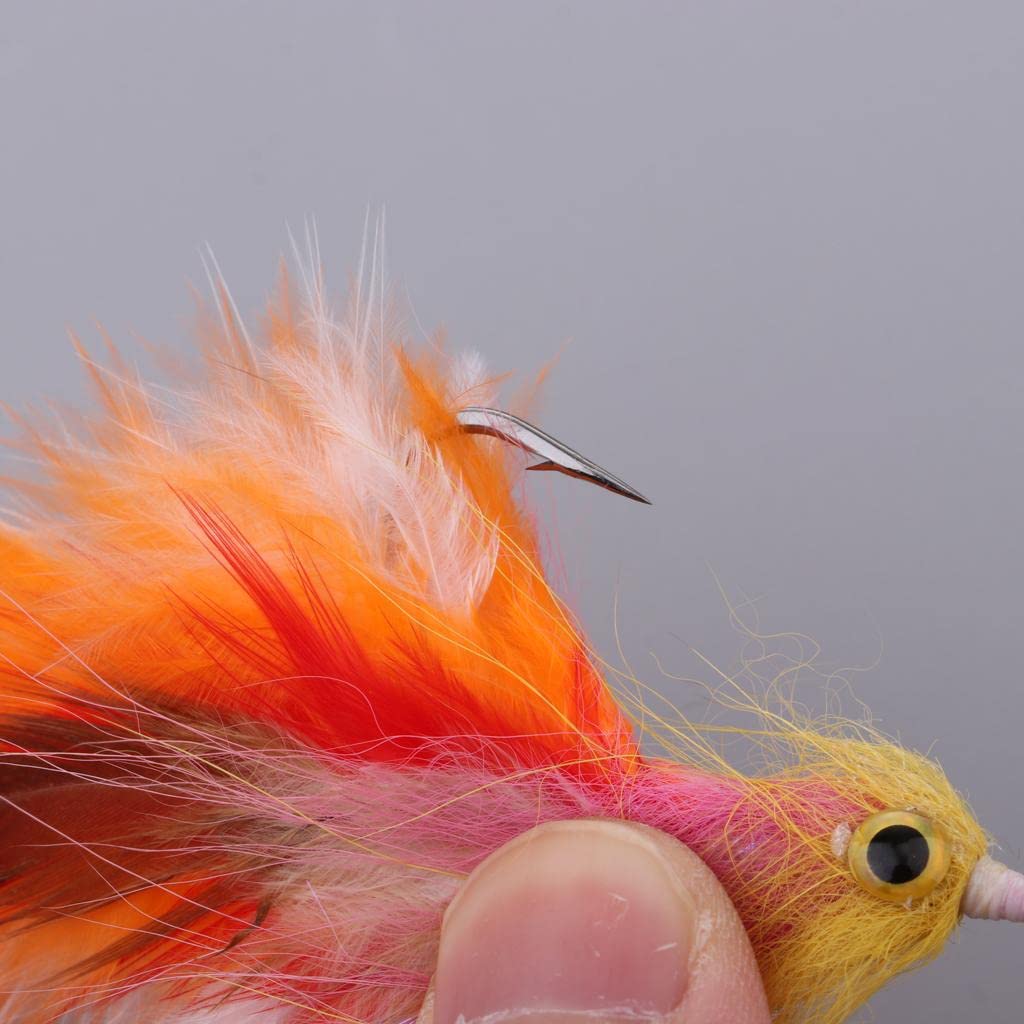 Sharplace 14cm Fliegenfischen Köder, Carbon Haken Fry Lachs Forelle Meer Barsch Steelhead Elritze Hecht Fliegenfischen Fliegen, Top Water Angelköder für Süßwasser, Salzwasser, Angeln Zubehör