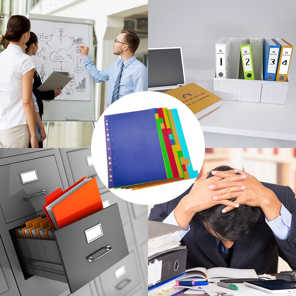 Separatori Raccoglitore ad Anelli A4 29,5x20,8 cm Divisori Colorati per Ufficio Scuola Casa