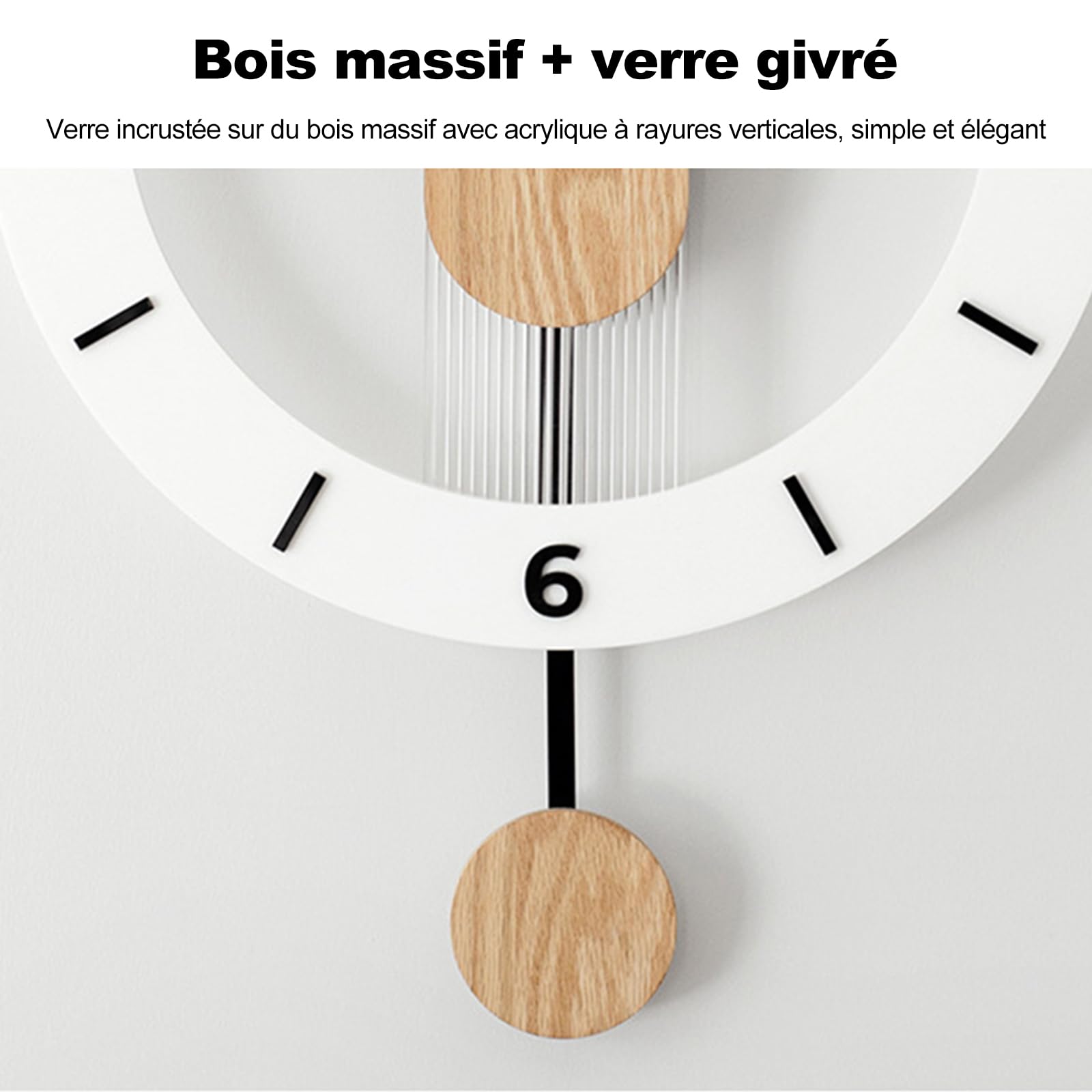 Ergocar Horloge De Balançoire en Bois, l'horloge De Suspension Numérique Romaine en Bois, Adaptée Au Salon Décoratif, Cuisine, Chambre, Bureau