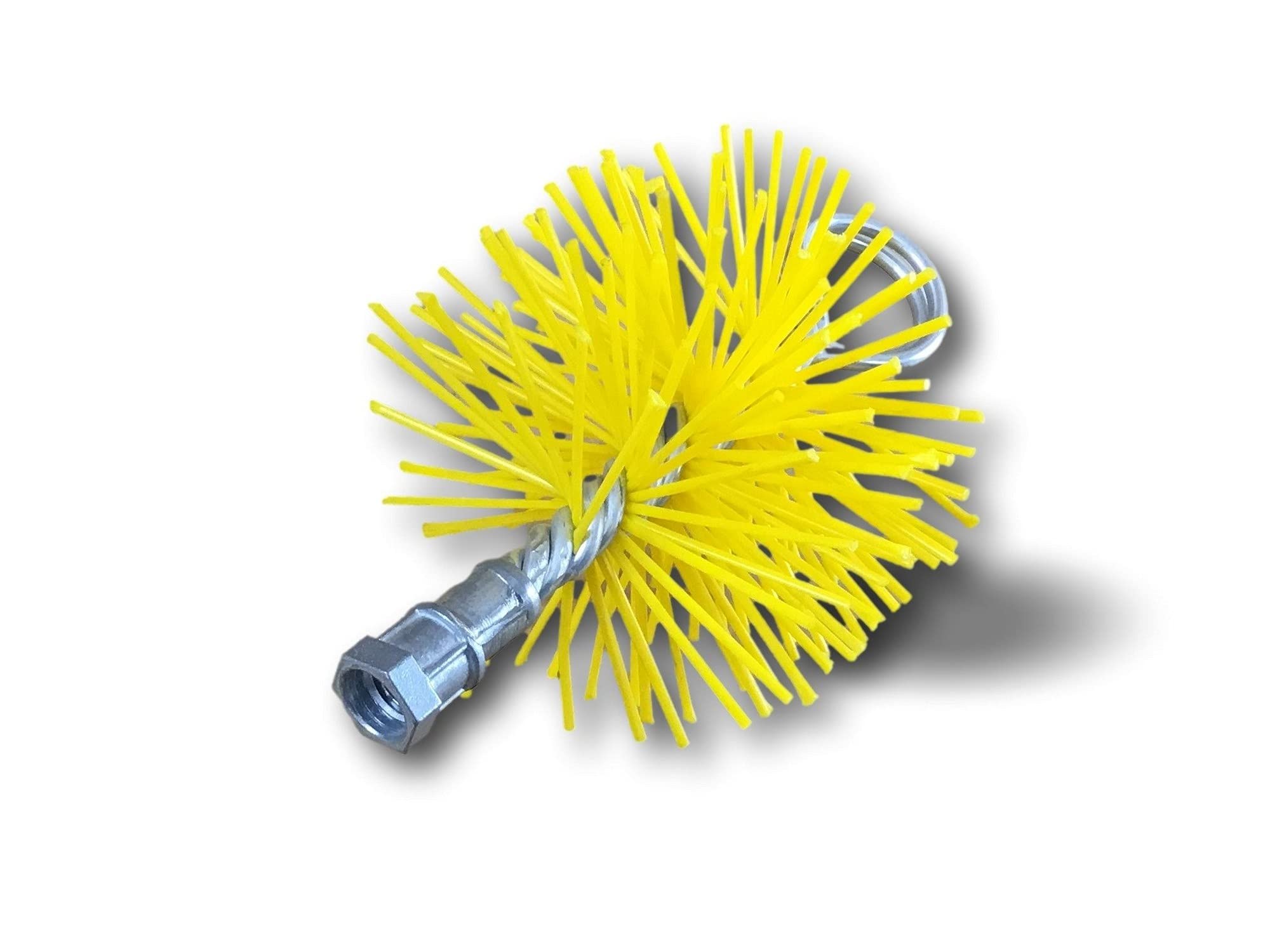 Cepillo redondo sintético | Conector de acero roscado M12*1,75 mm | Limpieza de conductos revestidos | Chimenea, caldera, estufa, tuberías, canalones | Ø 100 mm | Kibros 4ESS10