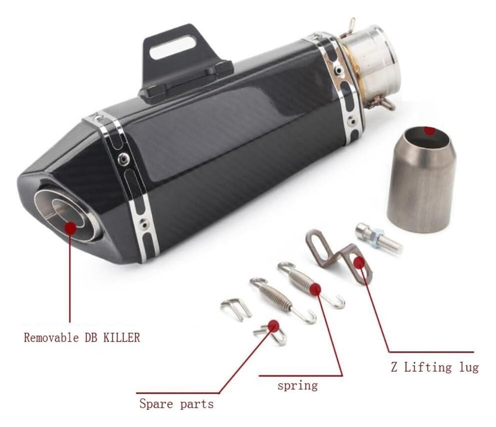 Motorrad-Auspuff Für MT-09 Für MT-07 R6 FZ8 R25 51mm Motorrad Auspuffrohr Schalldämpfer Auspuff Mit DB Killer Abgasanlage(1)