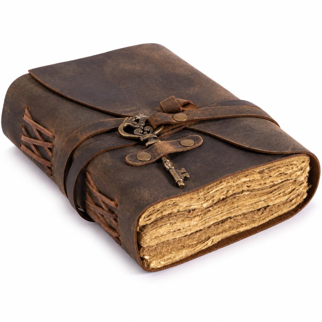 Diario de piel vintage con llave 9 por 6