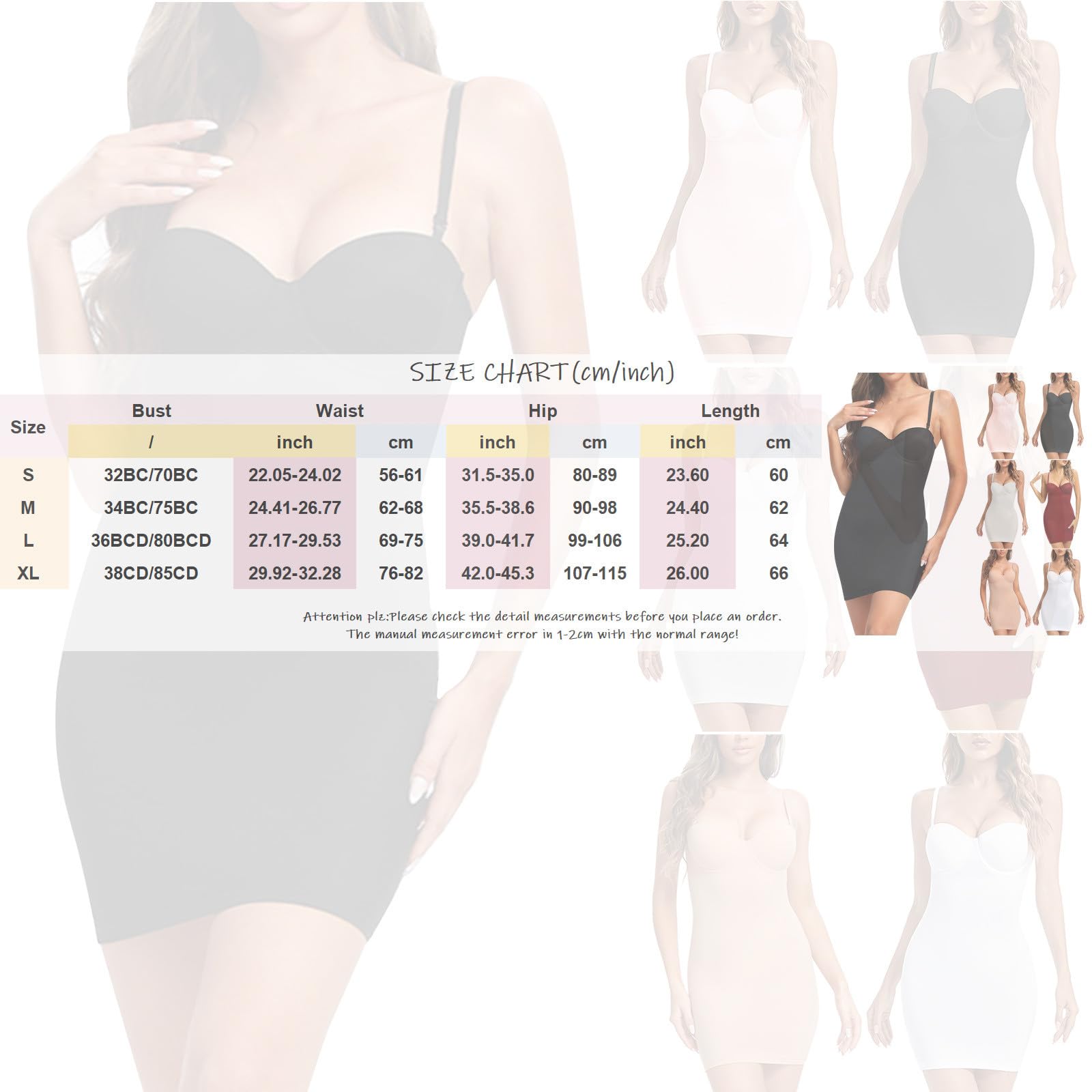 Miederkleid Damen Bauchweg Formend Unterkleid Shapewear Trägern Unterröcke Formkleid Figurformende Unter Kleide Nahtlose Strapless Shaping Full Silps
