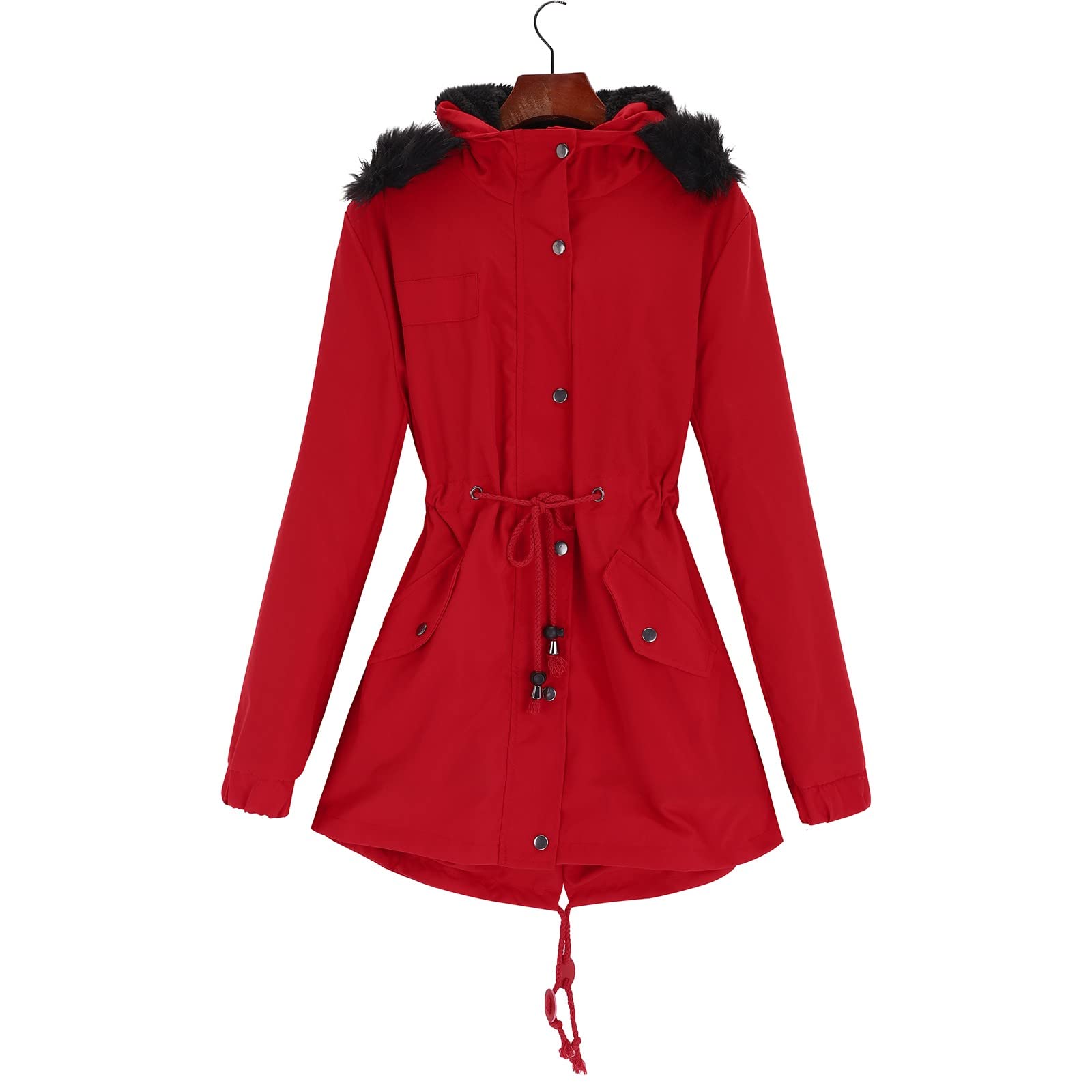 FGUUTYM Inserto cappotto gravidanza caldo spessa giacca lunga coperta con cappuccio