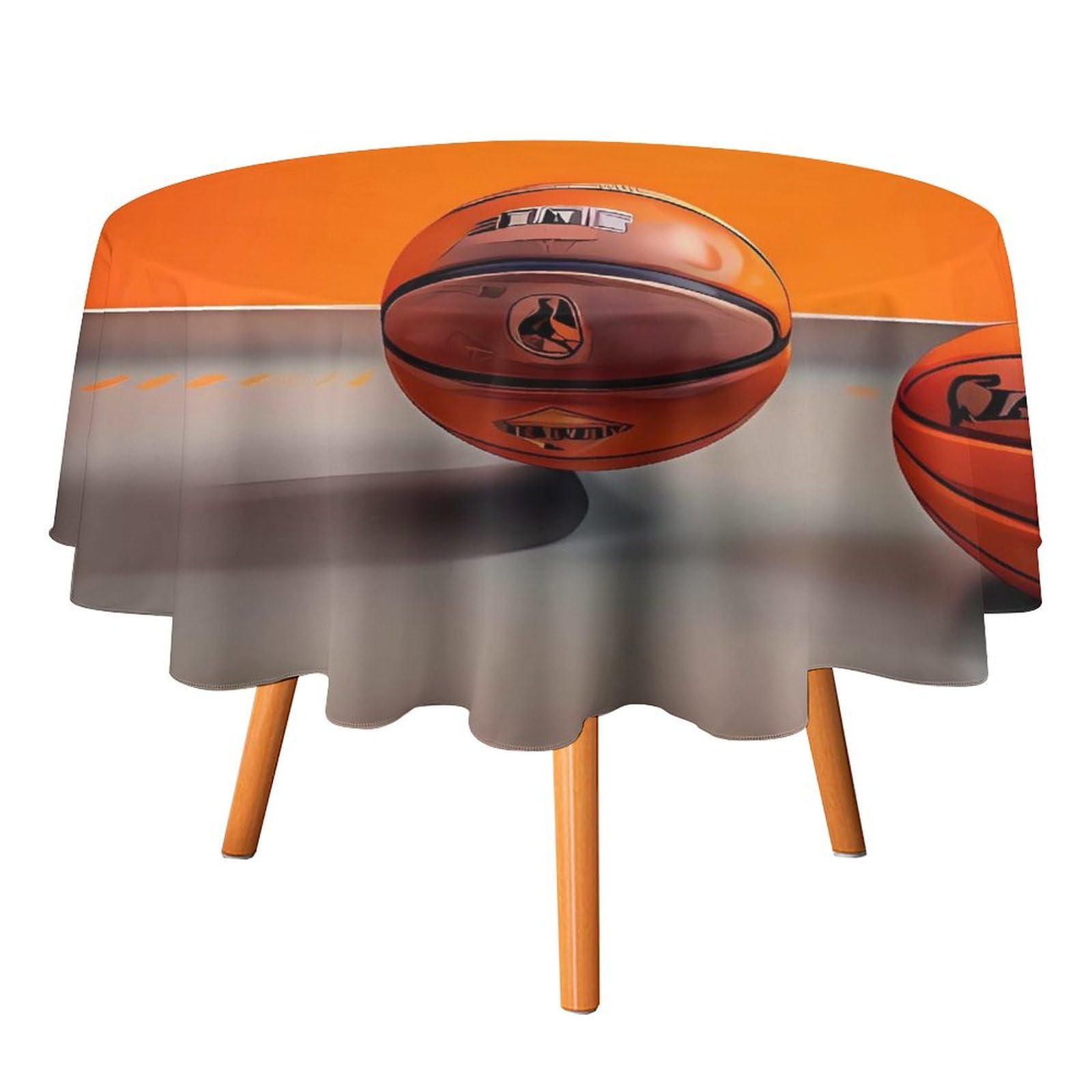 Nappe ronde orange grand format 177 cm lavable pour table automne et été