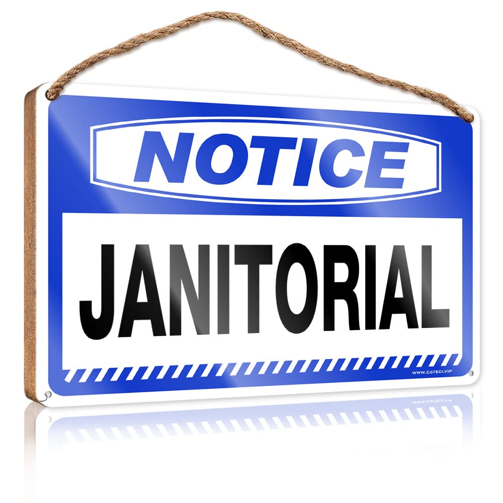 FRINTOXA Wall Hanging Decor Sayings Notice Janitorial Wooden Sign(23X35CM)