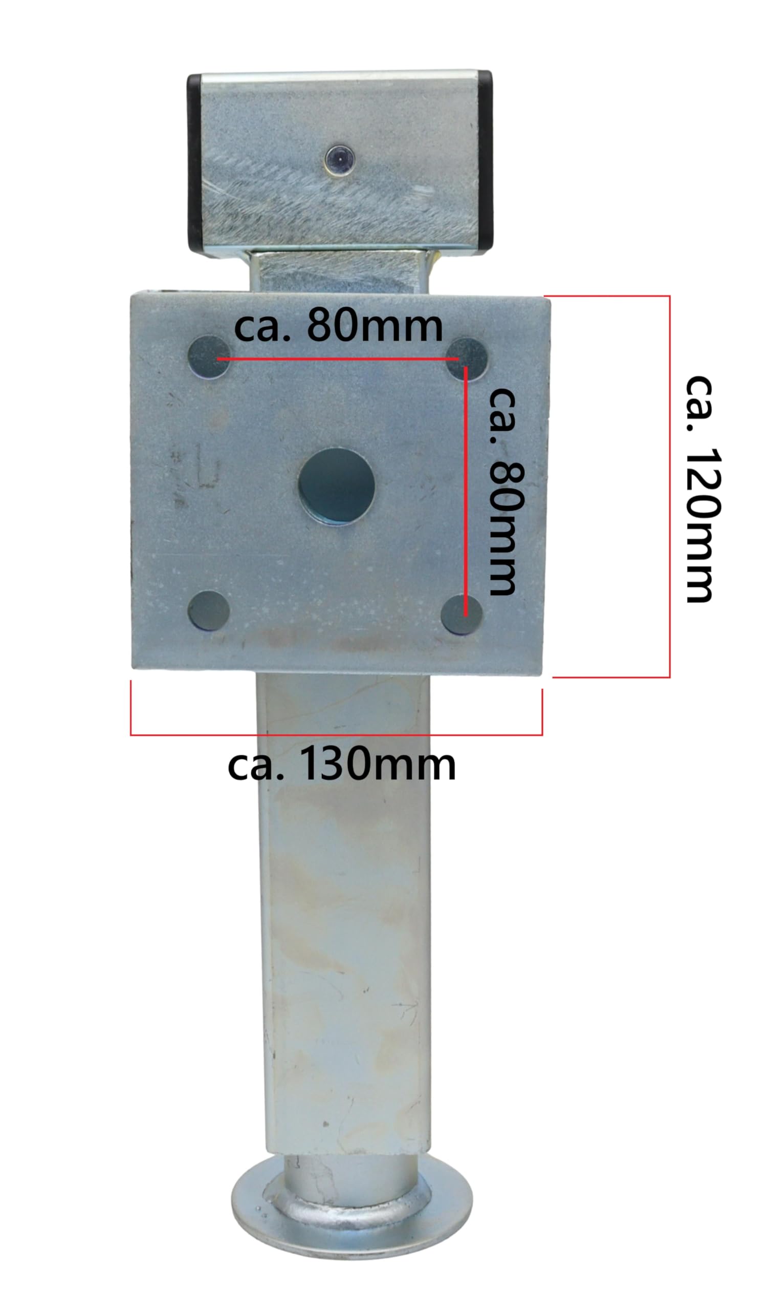 trailer parts4u 2X Schwenkstütze 1300/2600kg 380mm Konsole 42mm Ausdrehstütze Hubstütze Kurbelstütze PKW Anhänger inkl. Kurbel