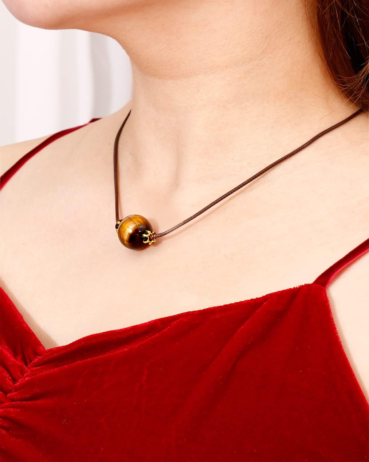 Jewever Natural Crystals and Gemstones Choker Necklaces for Women Men Energy Power Beaded Healing Stone Simple Classic Unisex Handmade Jewelry - Image 5