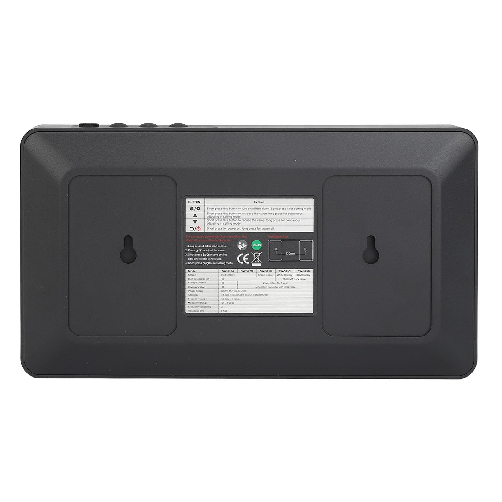 CHICIRIS Decibel Messgerät Hohe Genauigkeit Wandmontagelte Leser für Home School Office Factory ABS