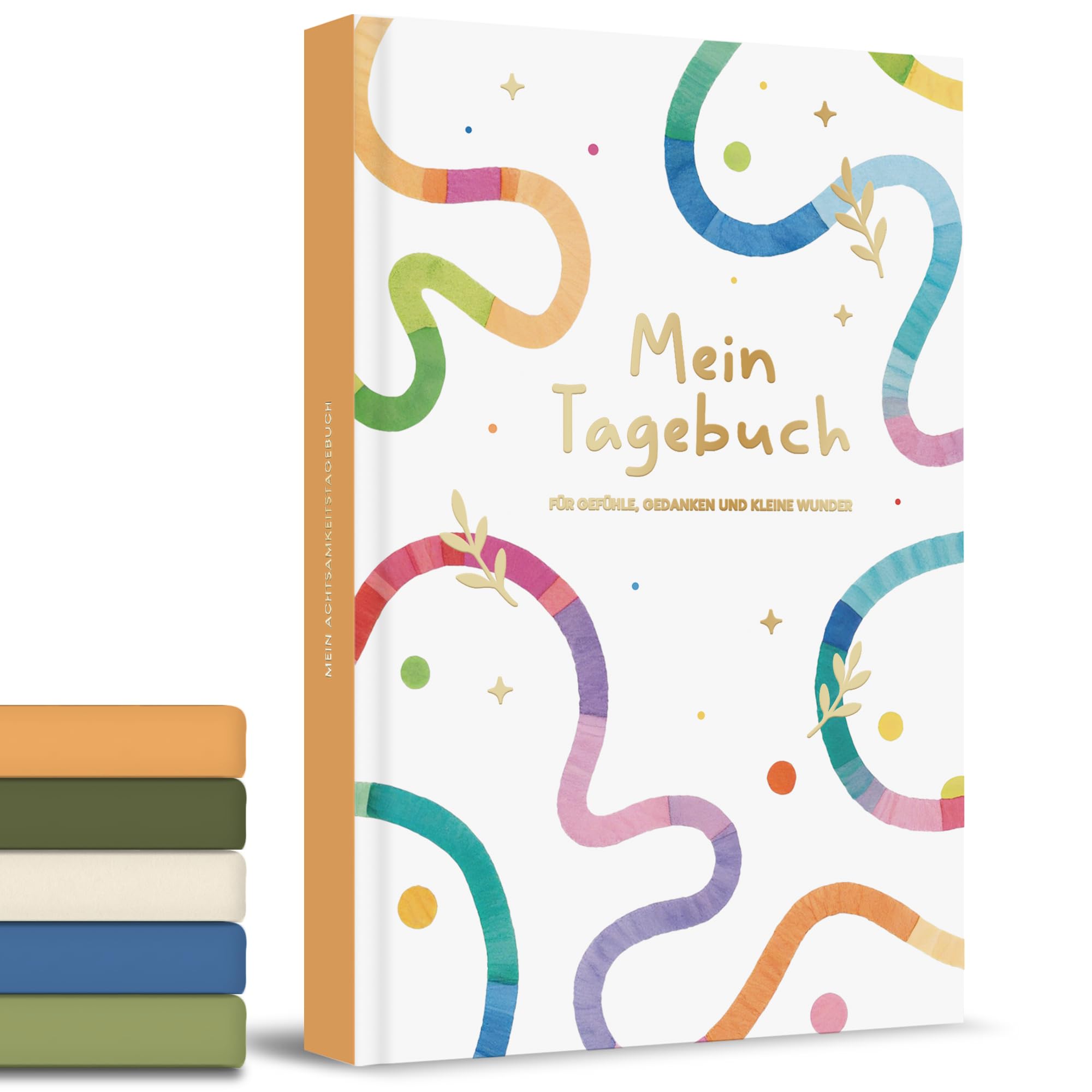 BIROYAL Gefühlstagebuch Kinder, Tagebuch Kinder A5 Hardcover - 5-Minuten Achtsamkeit für 6-12 Jahre, 120g Tintenfestes Papier, 24 Wochen Tagebuch mit Begleiter Nala für Kindererziehung & Familien