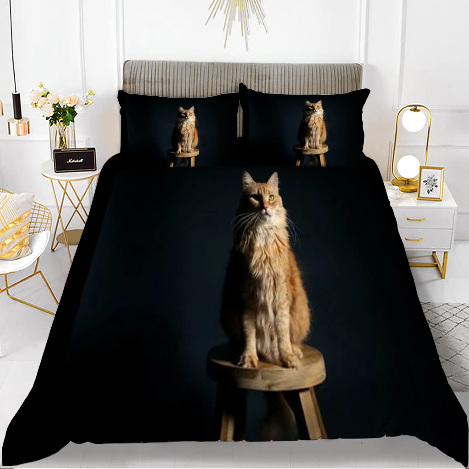 Housse de couette 90x190 enfant féline pour transformer la chambre des filles et des garçons