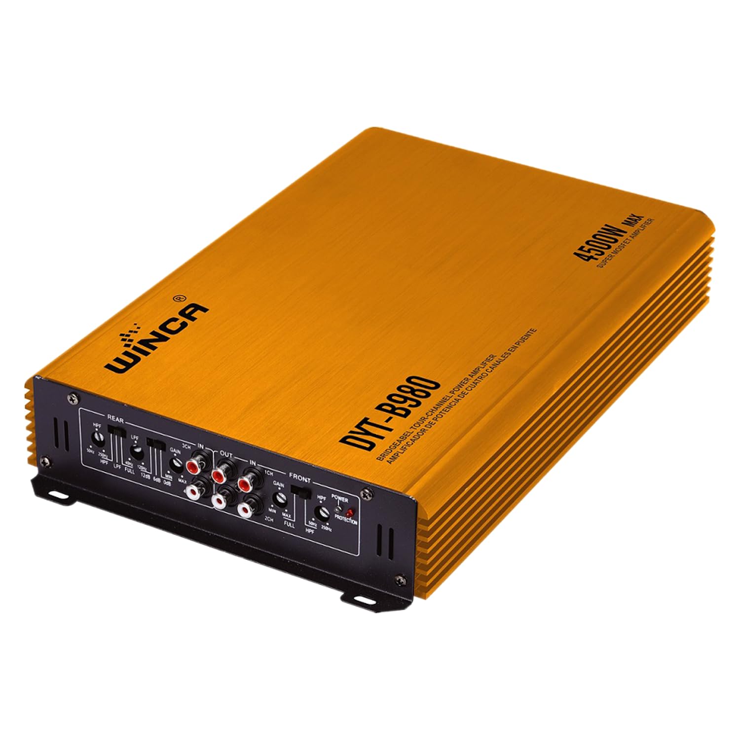 Winca Car Amplifier, Audio Amplifier 4500W Multiple Protection High Sensitivity Low Power Loss for Stereo Speakers