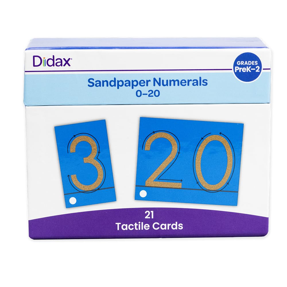 Didax Educational Resources Sandpaper numerals 0-20 Cards