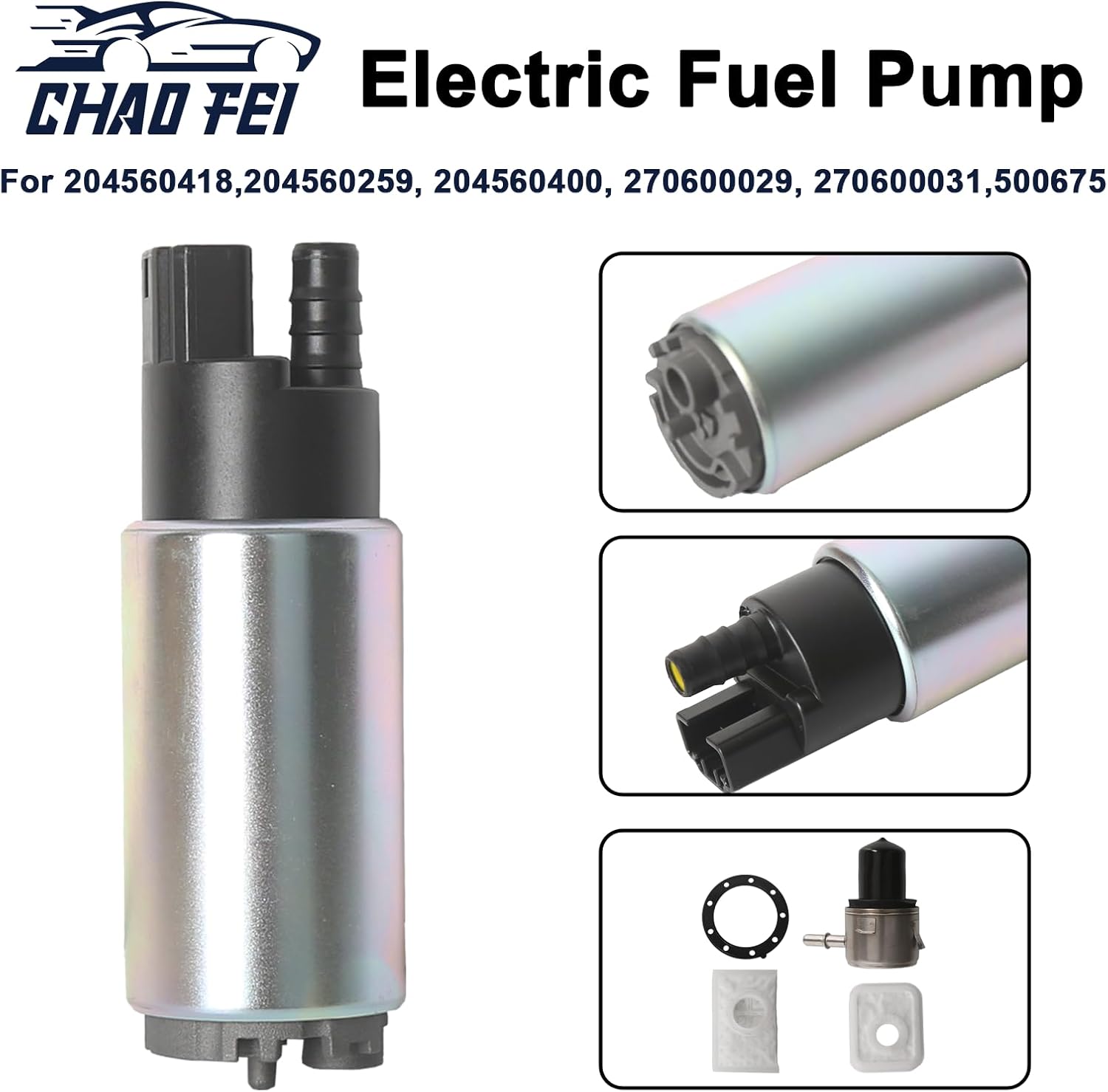 204560418 Fuel Pump+Fuel Pressure Regulator+Strainer+Tank Seal Compatible with Sea Doo 3D/Fish Pro/Challenger/Sportster/Sportster/Wake/GSX/GTI/GTX/RXP/RXT/SP/Islandia/Utopia (1998-2011)