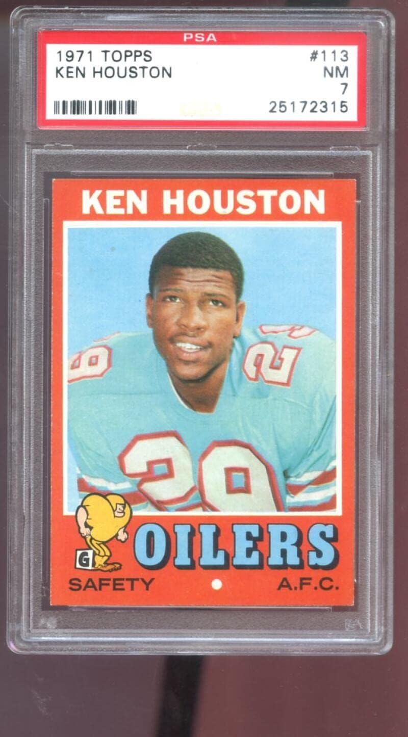 1971 Topps #113 Ken Houston ROOKIE RC PSA 7 Graded Football Card Houston Oilers