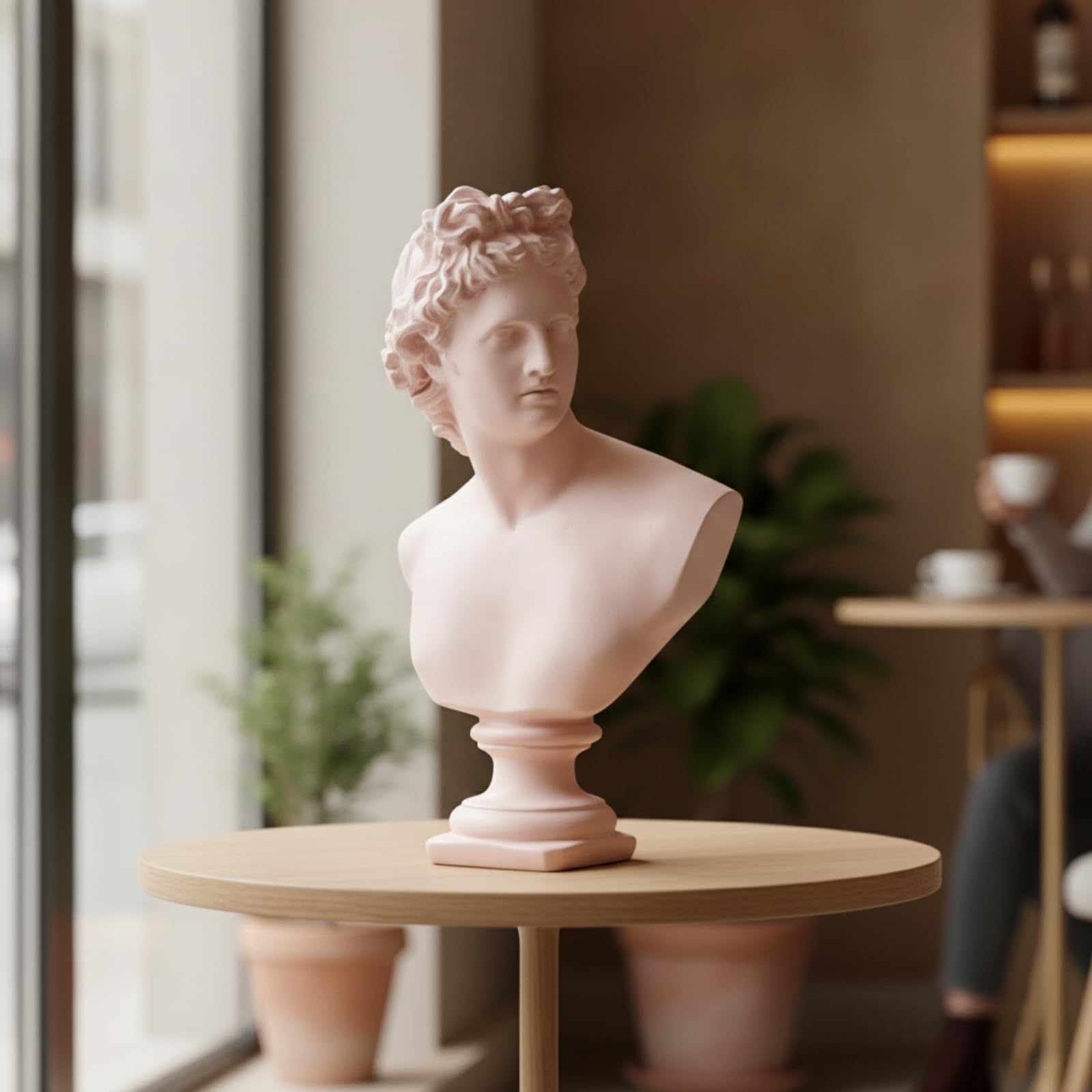 KESOTO Figura Resina con Mano en la Boca Escultura Artistica Elegante para Mesa Consola Repisa lgada con Base Escalonada y Superficie Pulida Acuada para, Style to 2