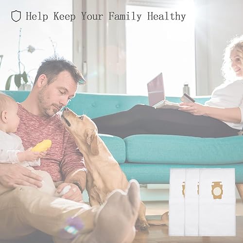 Miniatura 6 de Paquete de 6 bolsas de polvo para aspiradora para parte 205811 204814 204811, bolsas universales de tela blanca para todos los modelos de generación