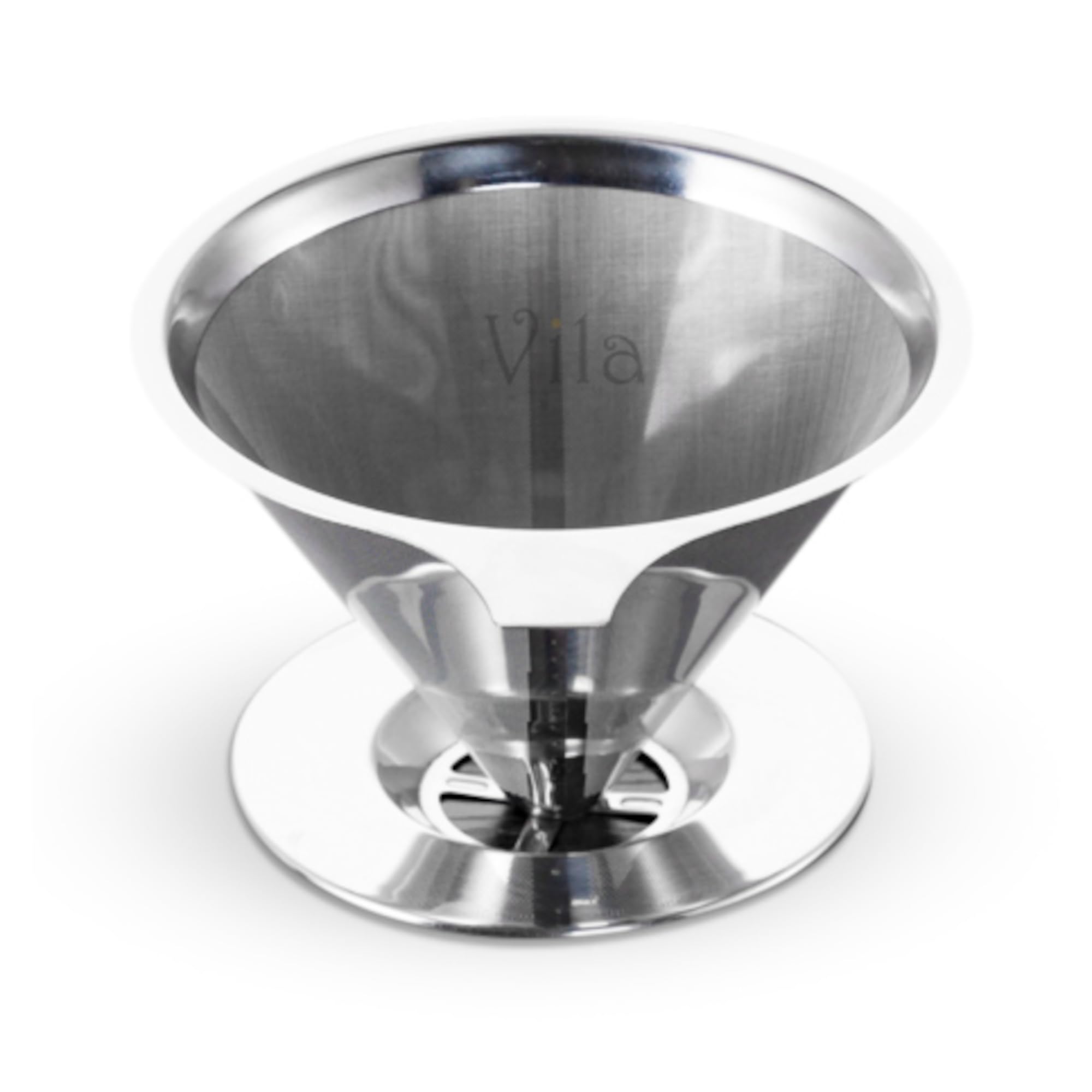 Coffee Filter, Fine Mesh Coffee Maker, Stainless Steel Pour Over Coffee Dripper, Reusable, Lightweight, Paperless, Fits Standard Sized Coffee Pots and Cups