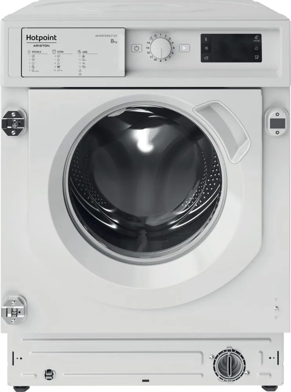Hotpoint - BIWMHG8146EU Lavatrice Hublot da incasso - Capacità 8 kg - Carico anteriore, 1400 rpm - Motore a induzione, antimacchia - Partenza ritardata - Classe energetica A - Bianco