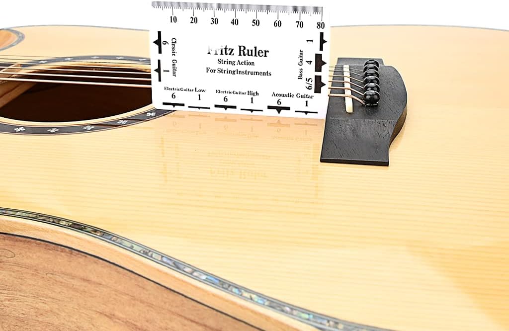 Alnicov Guitar String Action Gauge Ruler String Pitch Ruler Card Luthier Tool for String Instruments