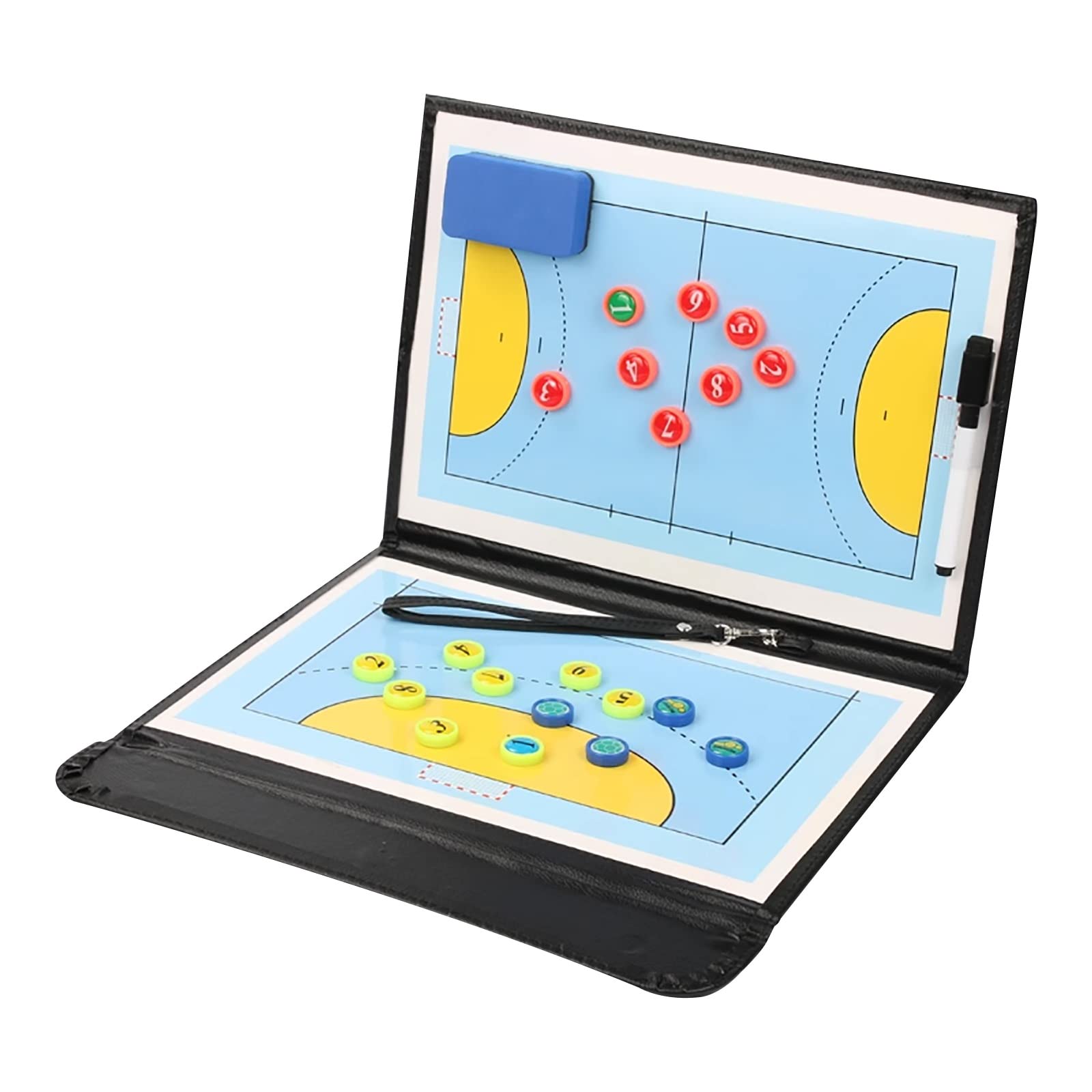 Tablero magnético de tácticas para entrenadores, diseño plegable para planificación de estrategias de balonmano y entrenamiento