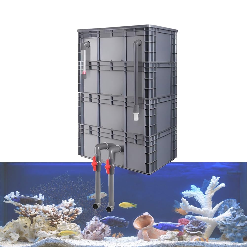 Filtro per Acquario, Filtro per Acquario ad Alte Prestazioni, Sistema di circolazione Esterna con Flusso d'Acqua Regolabile, Filtro a Scatola con Grande ricircolo e Cascata per acquari e Lag
