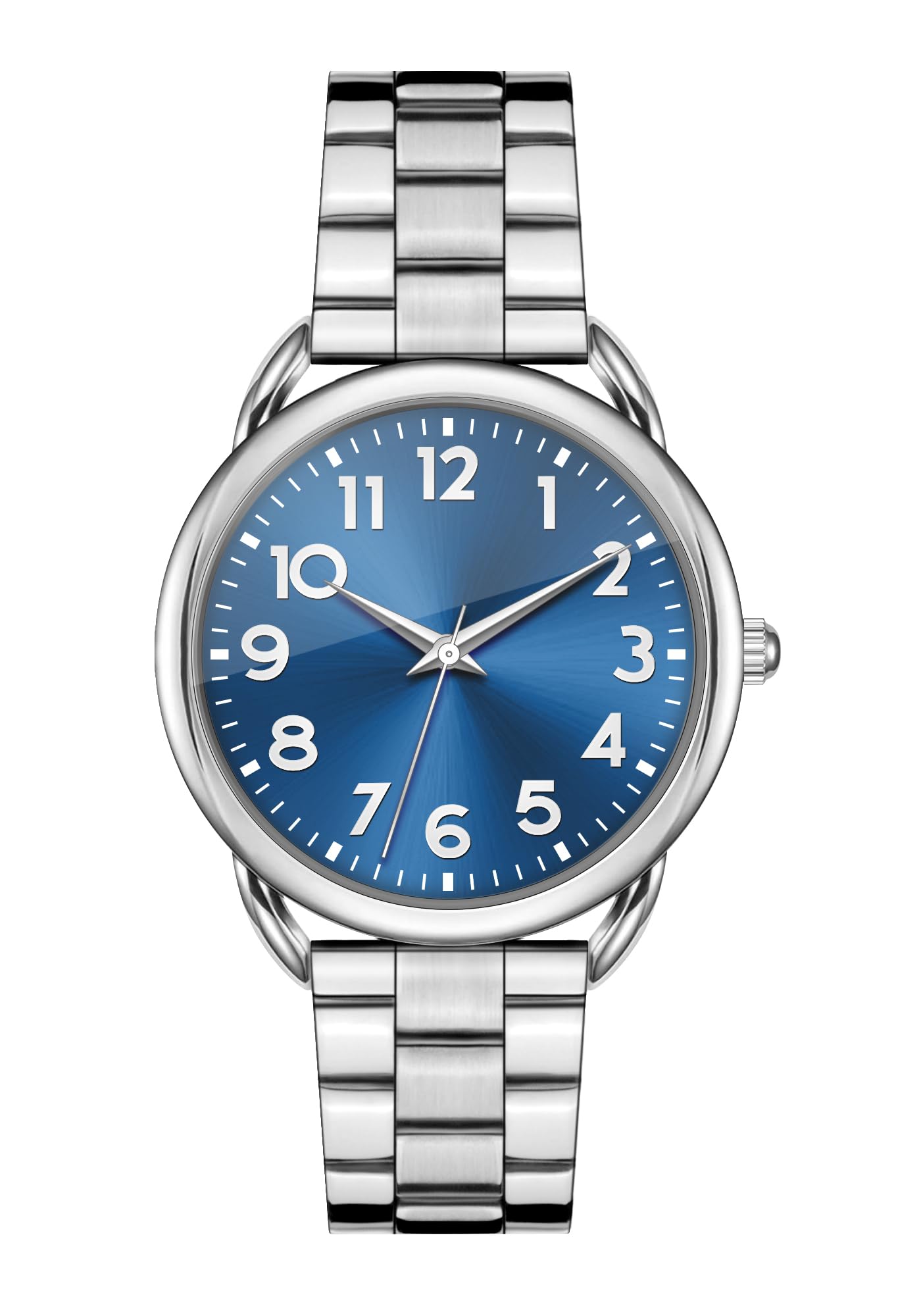 Asan Ge 35mm Watch for Women,Magnetic Stainless Steel Metal Watch,Easy to Wear No Tool Adjustment, Elegant Minimalist Waterproof Scratch Resistant for Seniors/Arthritis (Sliver Blue)