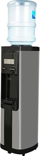 Dispensador de agua de carga superior dispensador de enfriador de agua calientefría, capacidad para botellas de 3 o 5 galones, bloqueo de seguridad