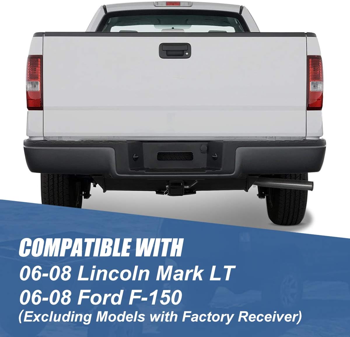 Auto Dynasty 2 Inches Class 3 Trailer Hitch Receiver Compatible with Lincoln Mark LT Ford F-150 F150 06-08