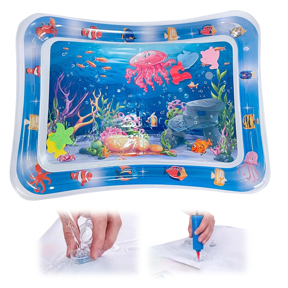 2025 New Thickened Water Sensor Play Mat, Upgrade Water Sensory Playmat with Fish for Pet Play, Interactive Water Sensory Playmat Cool Comfort