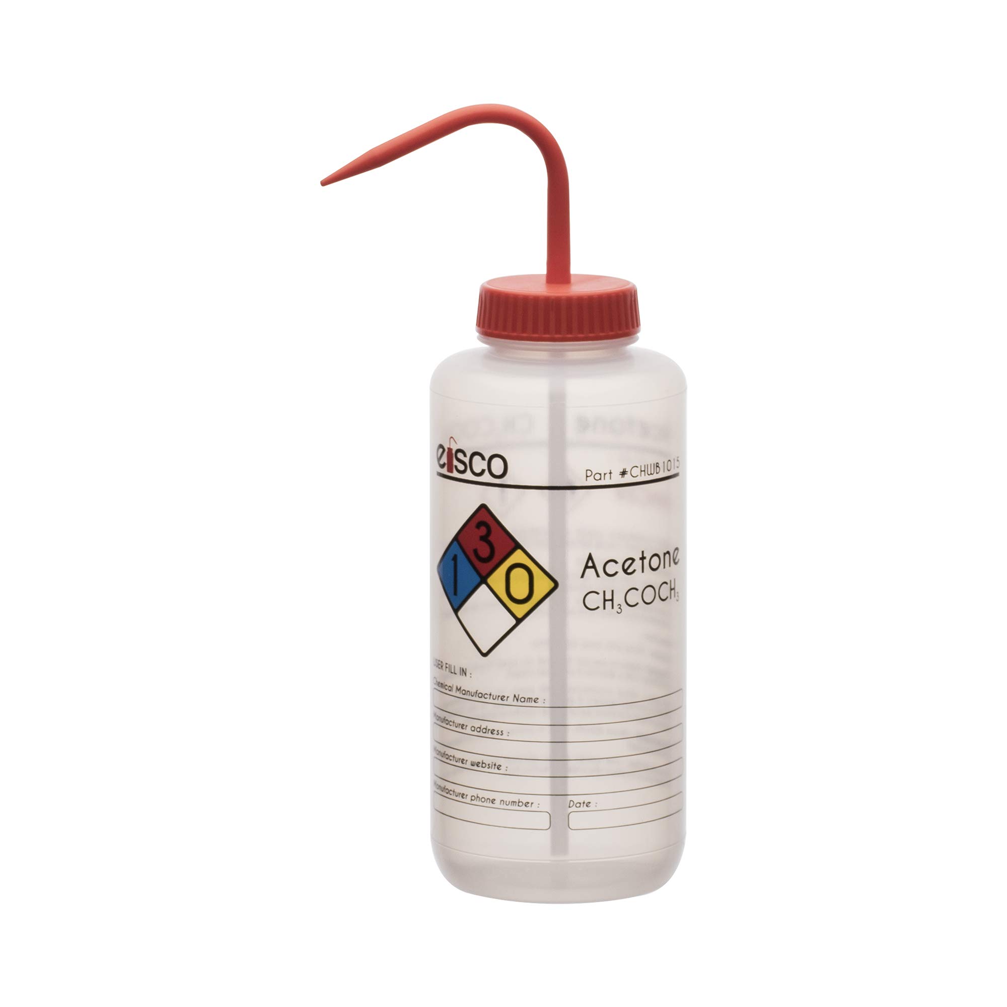 Acetone Wash Bottles - Color Coded & Leak-Proof -10