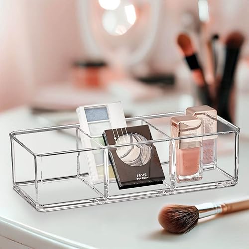 Miniatura 6 de Amazing Abby - Glamour - Paquete de 2 organizadores de maquillaje acrílico con 1 compartimento, soporte de lápiz labial de plástico transparente,