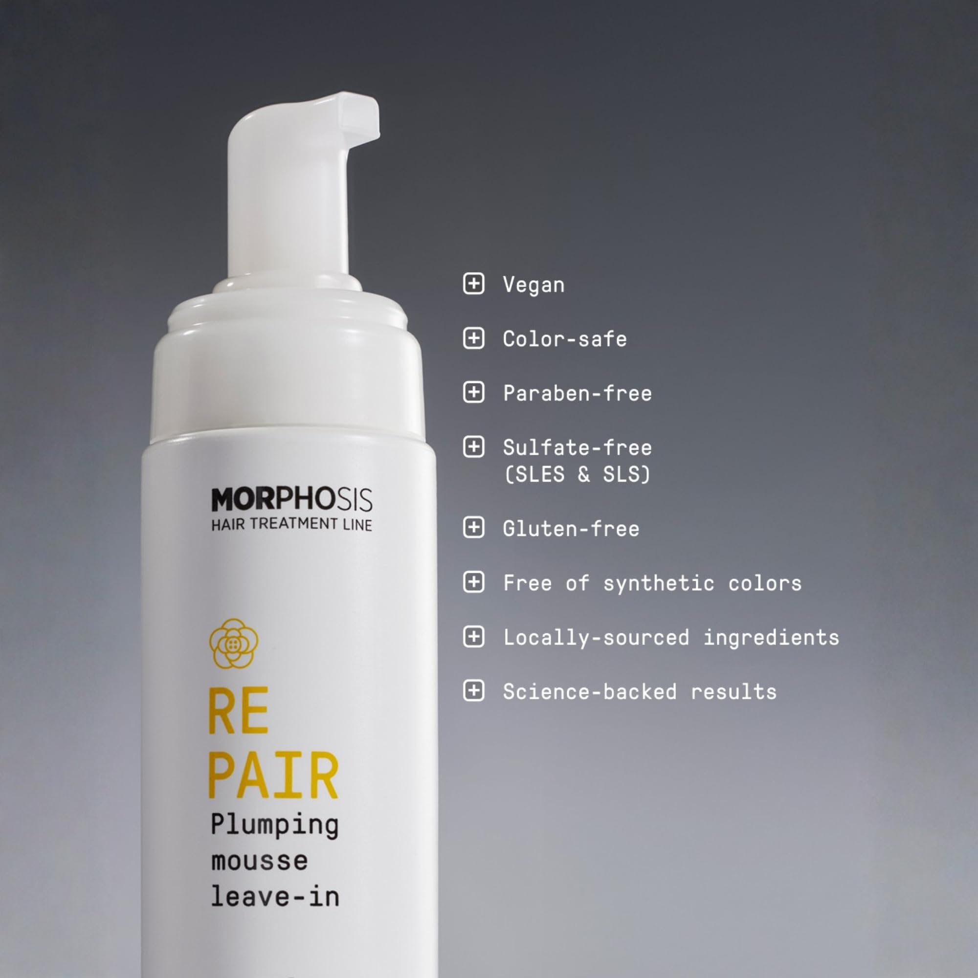 FRAMESI Morphosis Repair Plumping Hair Mousse 5.1 fl oz, Weightless Leave In Conditioner