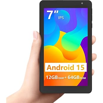 PRITOM 7-inch Tablet, Wi-Fi Model, 3 GB + 64 GB, IPS Screen, 5 GHz, Wi-Fi 6, E-Book, Manga, Browsing the Internet, Watching M
