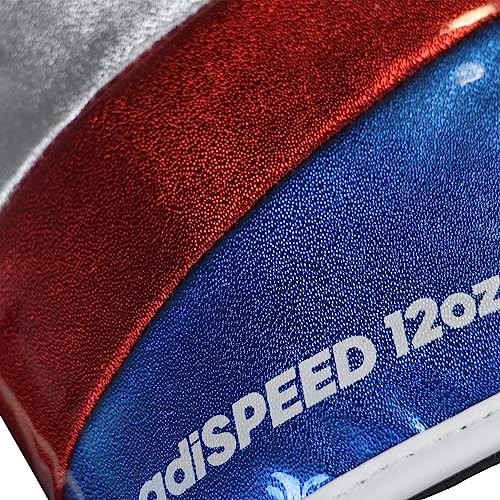 Adidas Adi-Speed 500 Pro Boxing Gloves - For Boxing, Kickboxing, & Sparring - Traditional Lace-Up Closure - 12 Oz, White/Red/Metallic Blue - For Men & Women's #TOP7