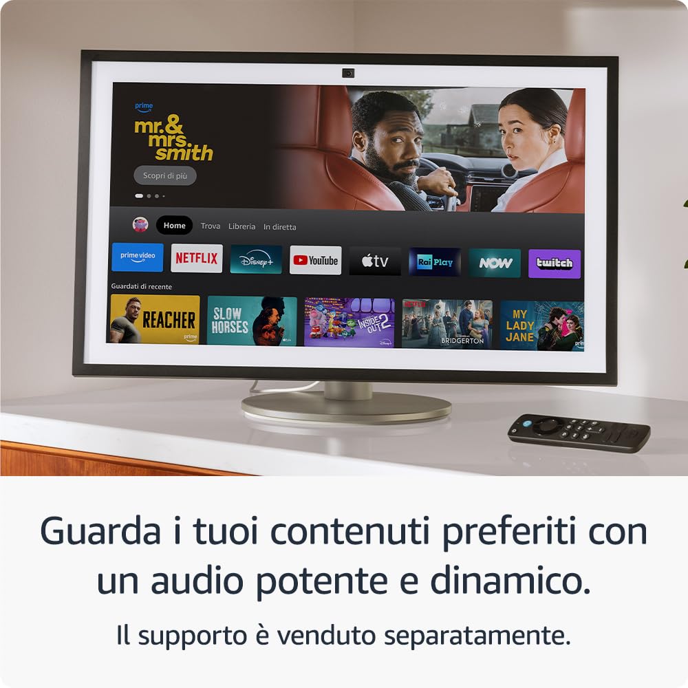 Amazon Echo Show 21 | Fantastico schermo intelligente HD da 21” con Fire TV integrata, con Alexa, audio potente e dinamico e streaming HD immersivo