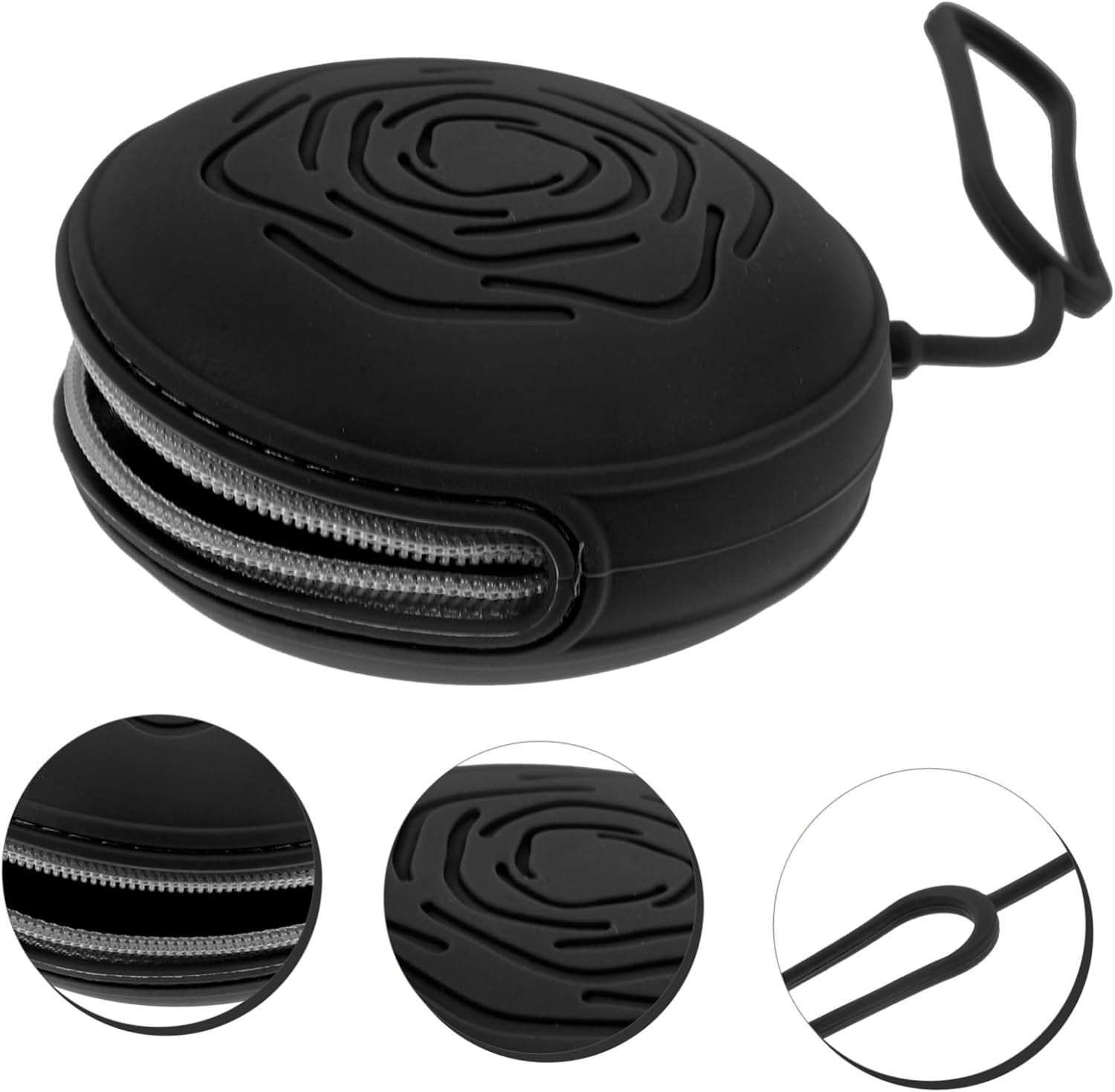 Portable Storage Case Compact Organizer with Smooth Edges for Easy Use Lightweight Silicone Design for Daily Convenience and Hygiene Black