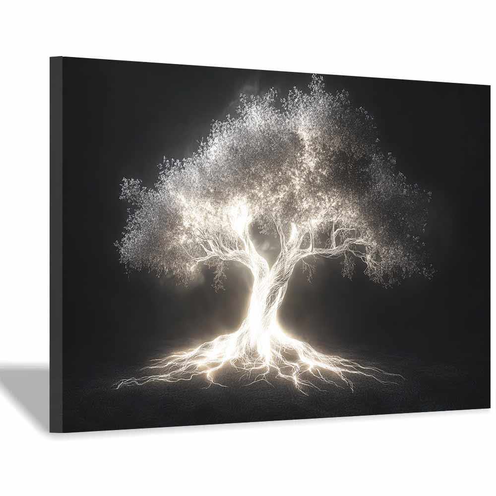 Impression sur toile arbre aux nervures légères haut de gamme - 8