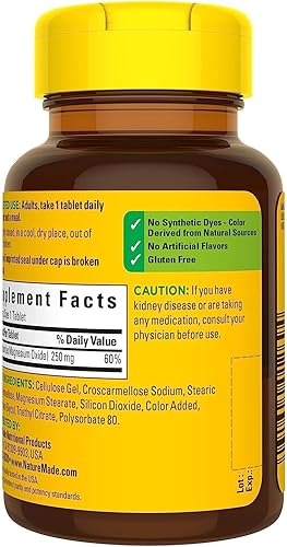 Vista 24 de Nature Made Magnesio 250 mg, 100 tabletas (paquete de 6)