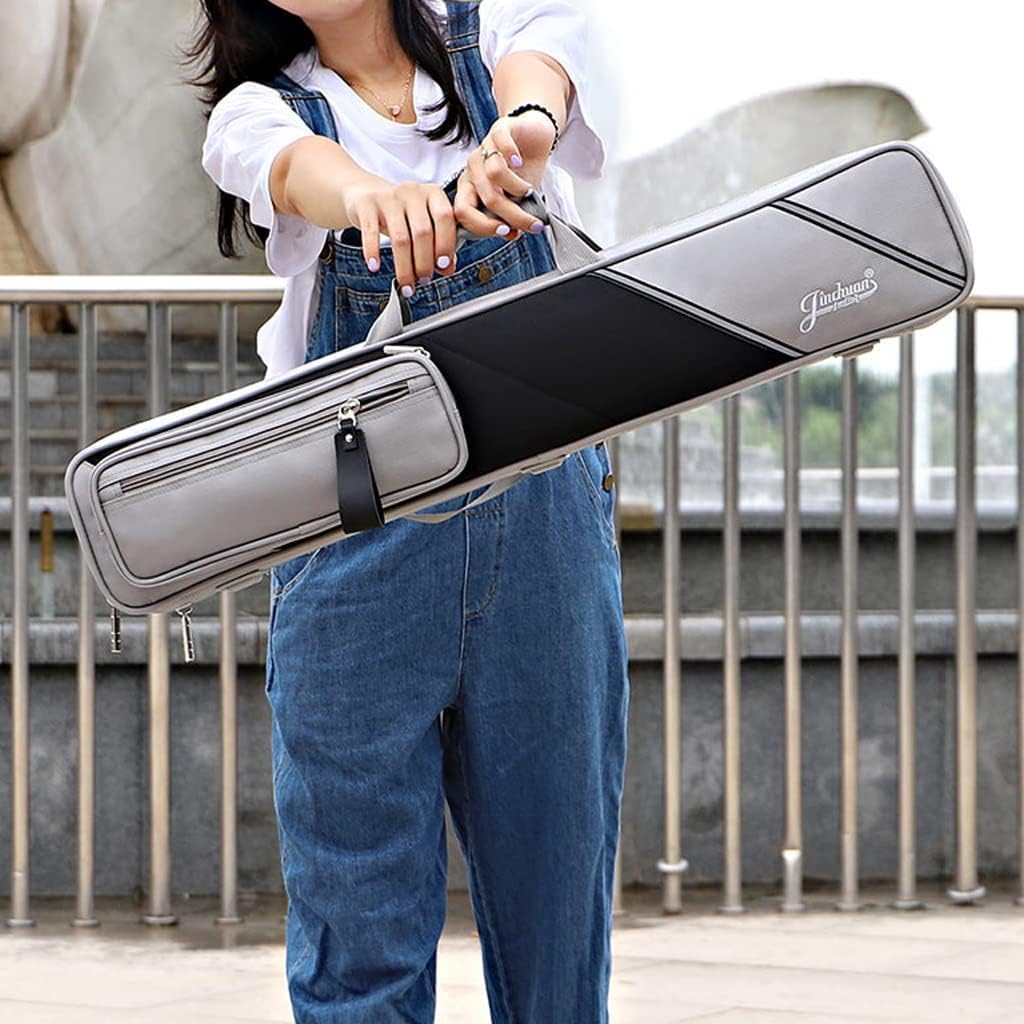 ZJIEX 3x4 Oxford Cloth Pool Cue Bag Billiard Cue Case Bag of Billiard Bags and Covers Billiard Cue Carry Bag - Holds 3 Cues and 4 Cue Rods-Black||82CM*17CM*8CM