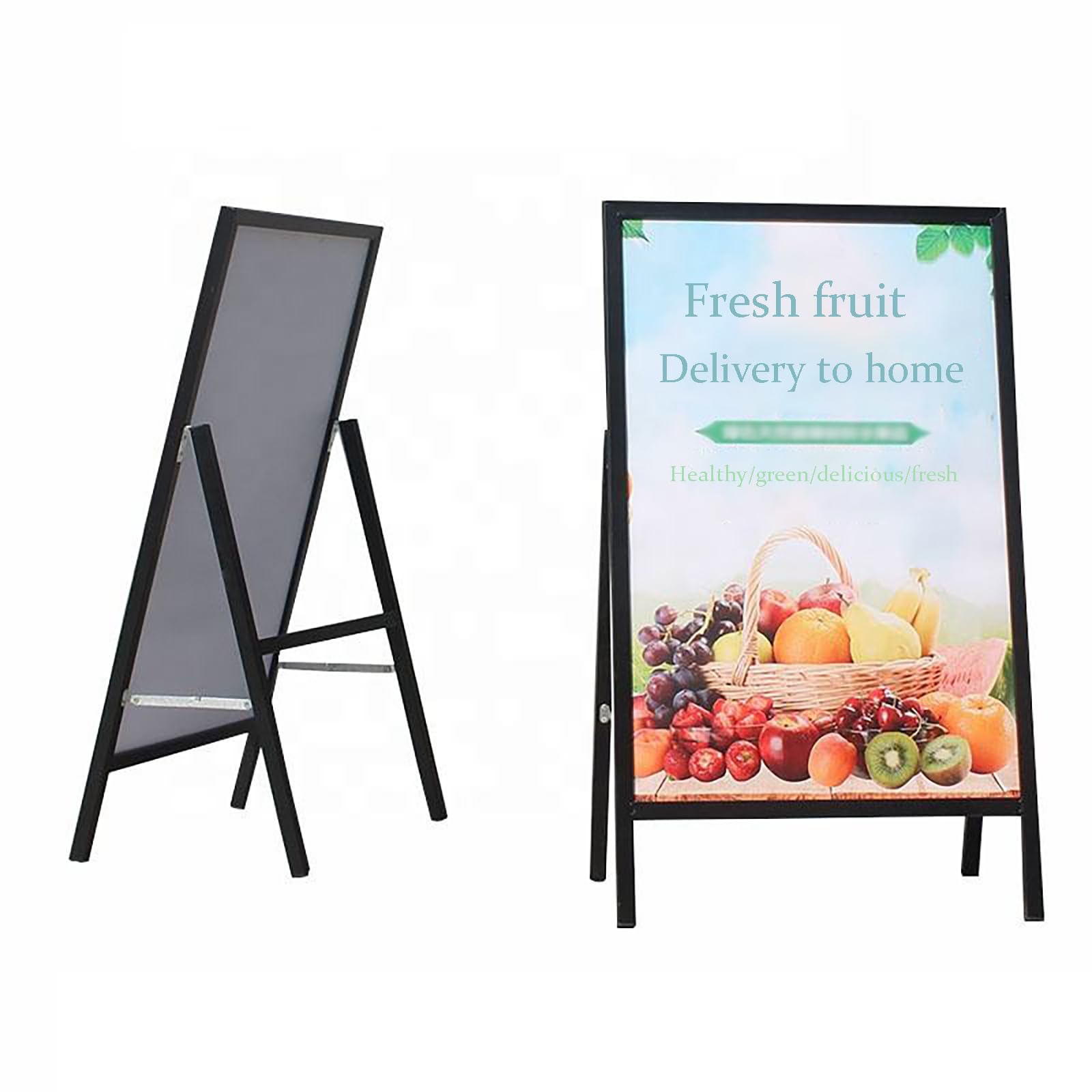 Podświetlana tablica menu Skrzynka świetlna LED, stojak reklamowy podłogowy, jednostronnie podświetlany stojak na plakaty LED, składany Ramka menu(80 * 120cm)