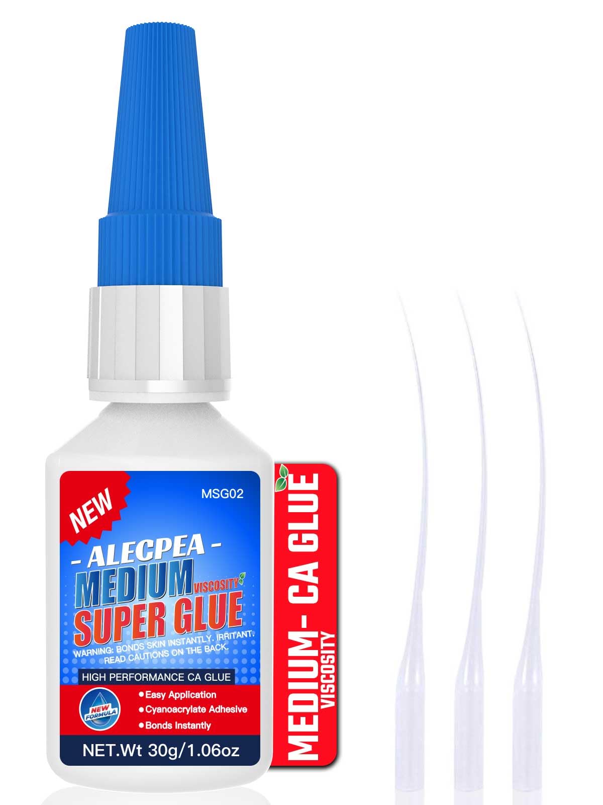30g Medium CA Glue (150 CPS), All-Purpose Cyanoacrylate Adhesive for Wood, Metal, Ceramic, Rubber, Leather, and Fiberglass – 15-20 Second Cure Time, Versatile & Reliable
