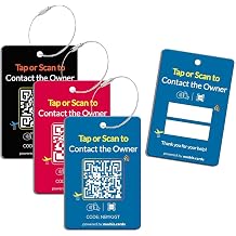 Smart Luggage Tags with NFC & QR Code for Suitcases, 3-Pack Black/Red/Blue Personalized Luggage Tags, Secure Baggage Identifier for Vacation & Air Travel