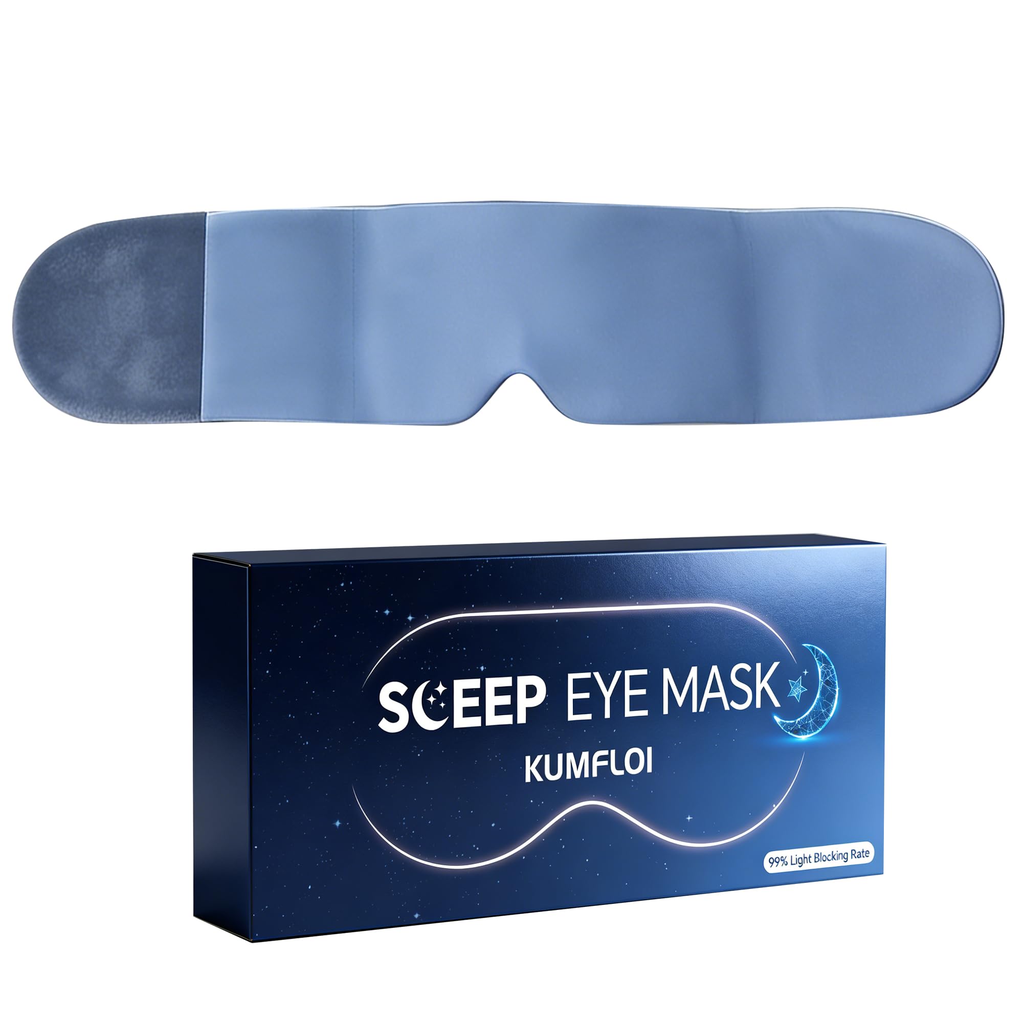 Weighted Sleep Mask for Side Sleepers, 100% Blackout Eye Mask for Sleeping with Adjustable Strap, Dual-Sided Cooling Silk & Warm Cotton Blindfold, Zero Pressure Eye Cover for Travel, Nap & Yoga — Amazon image 9